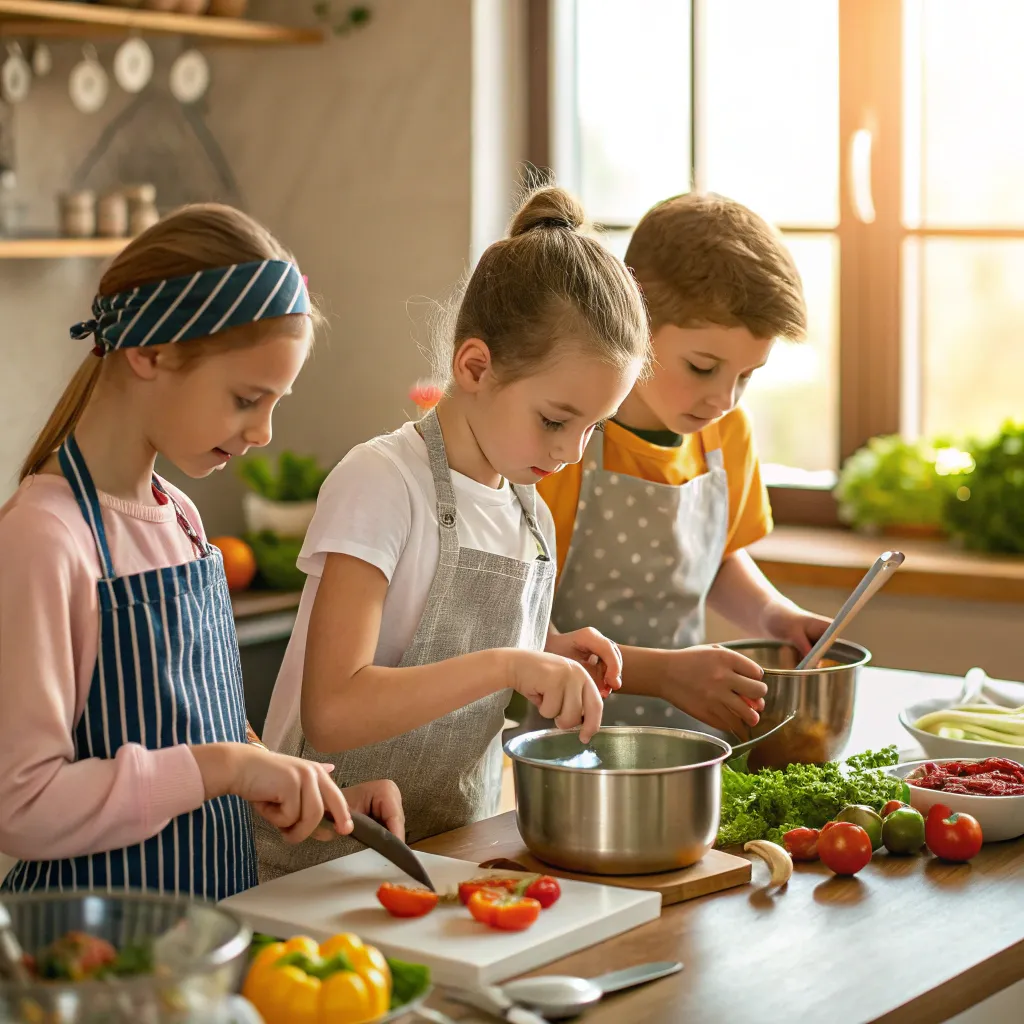 Children Learning to Cook
